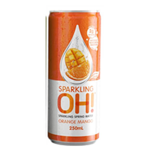 OH Sparkling Orange Mango Sparkling Spring Water 250ml Can